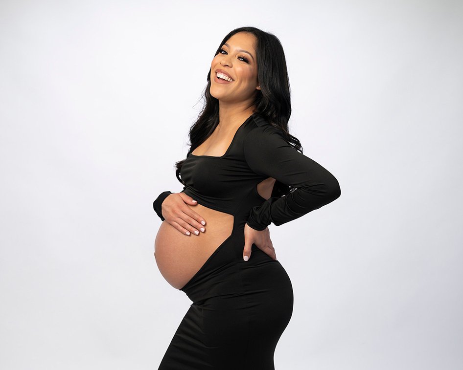 pregnant woman smiling